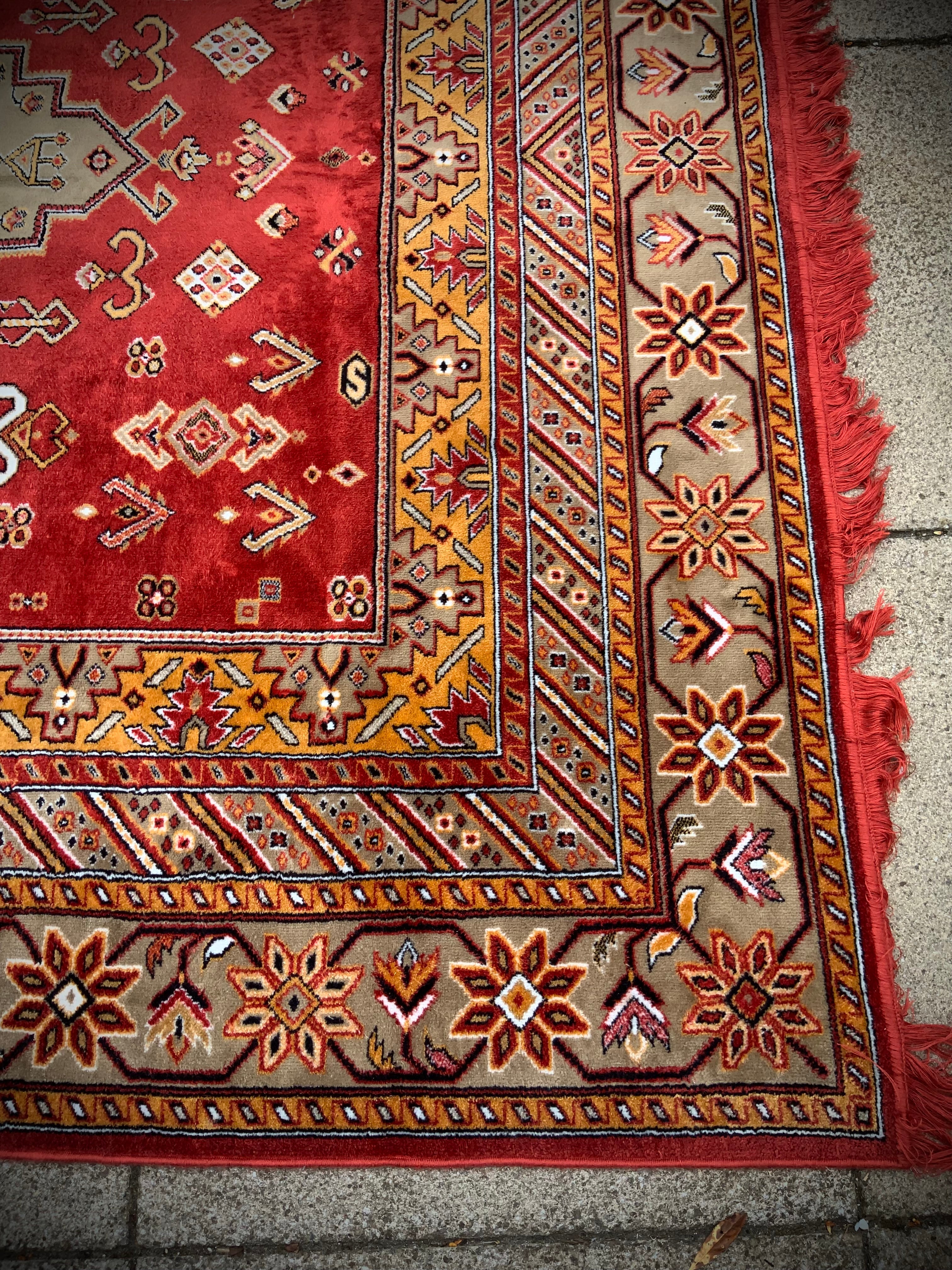 Afghan Super Kazak Hand Knotted Wool Rug.