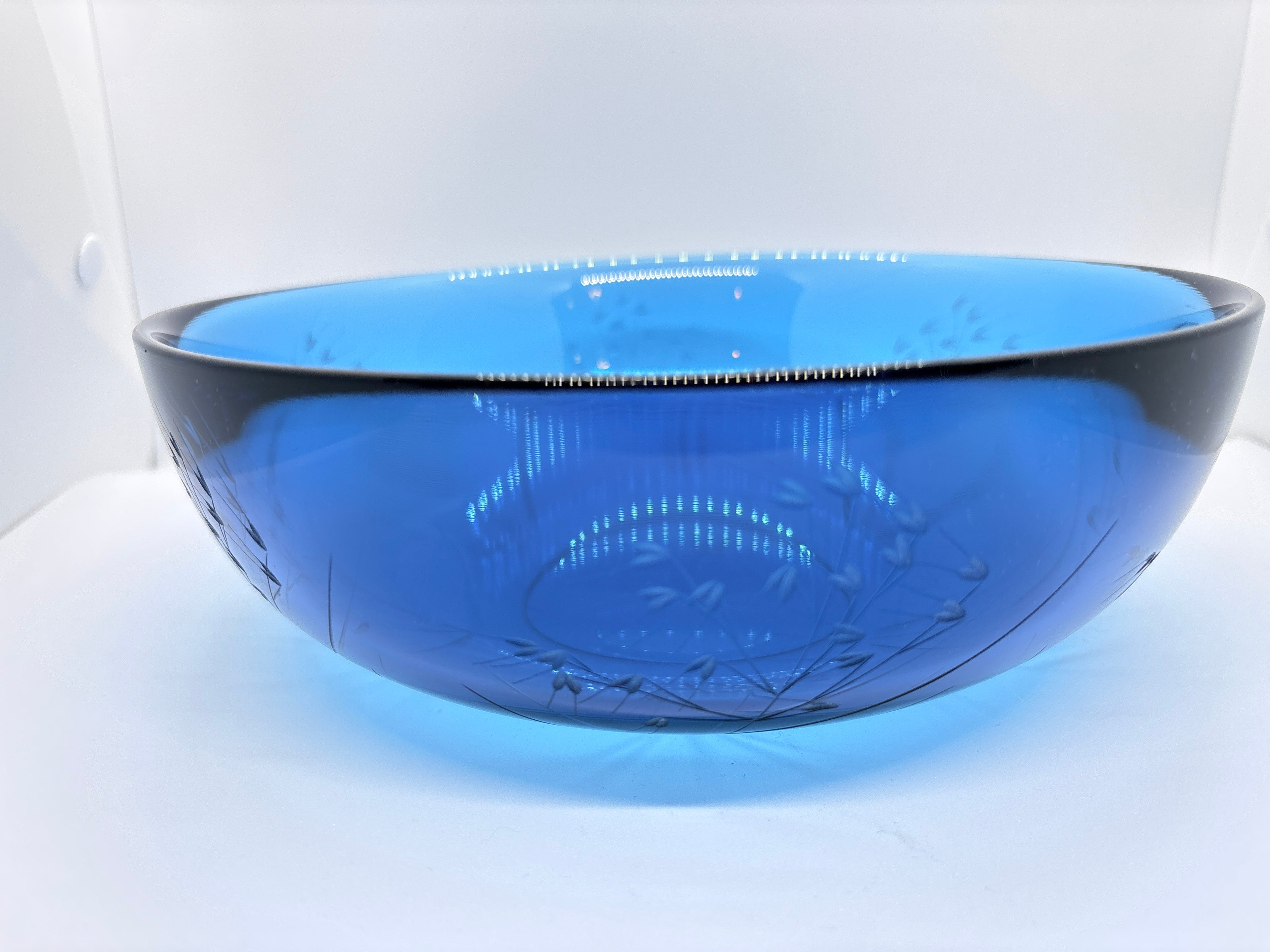 ORREFORS SWEDEN COBOLT BLUE BOWL, CIRCA 1990