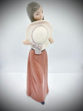 Lladro bashful Girl With Straw Hat Model #5007 Retired