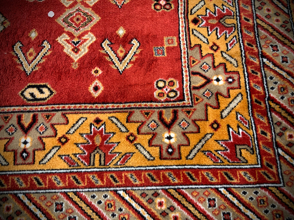 Afghan Super Kazak Hand Knotted Wool Rug.