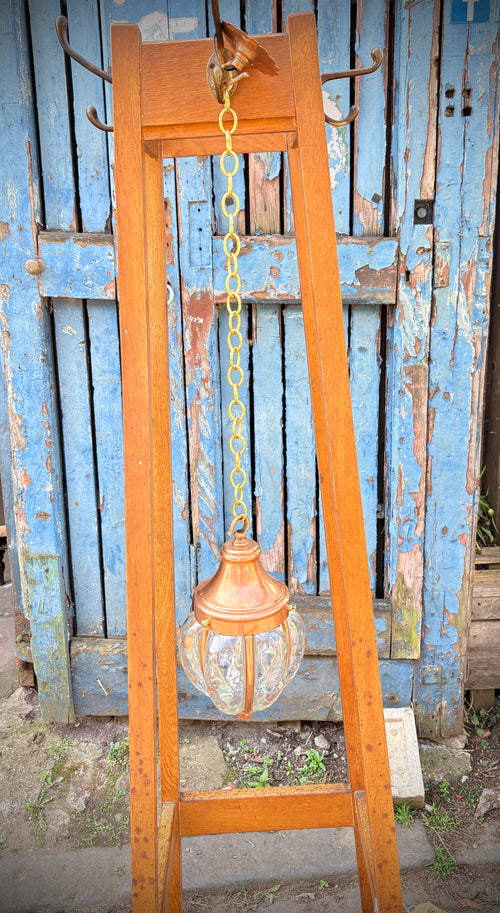 Arts & crafts copper lantern dated 1890-1910 unsigned.
