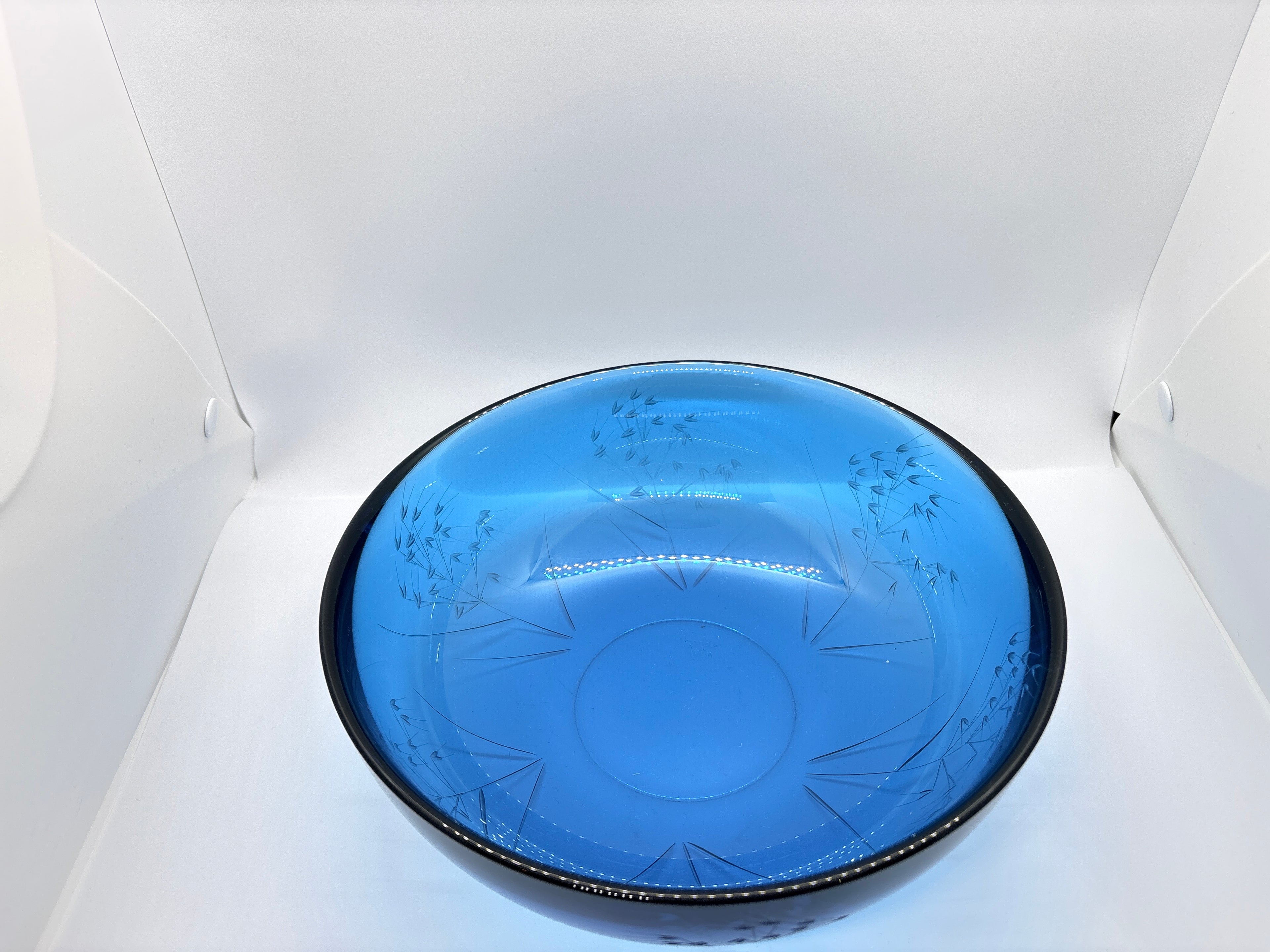 ORREFORS SWEDEN COBOLT BLUE BOWL, CIRCA 1990