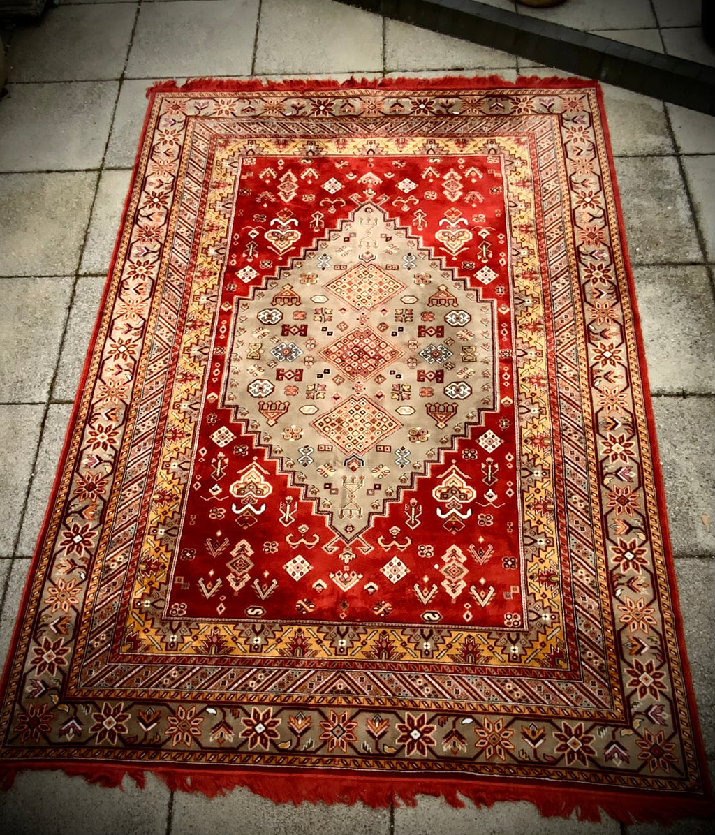Afghan Super Kazak Hand Knotted Wool Rug.