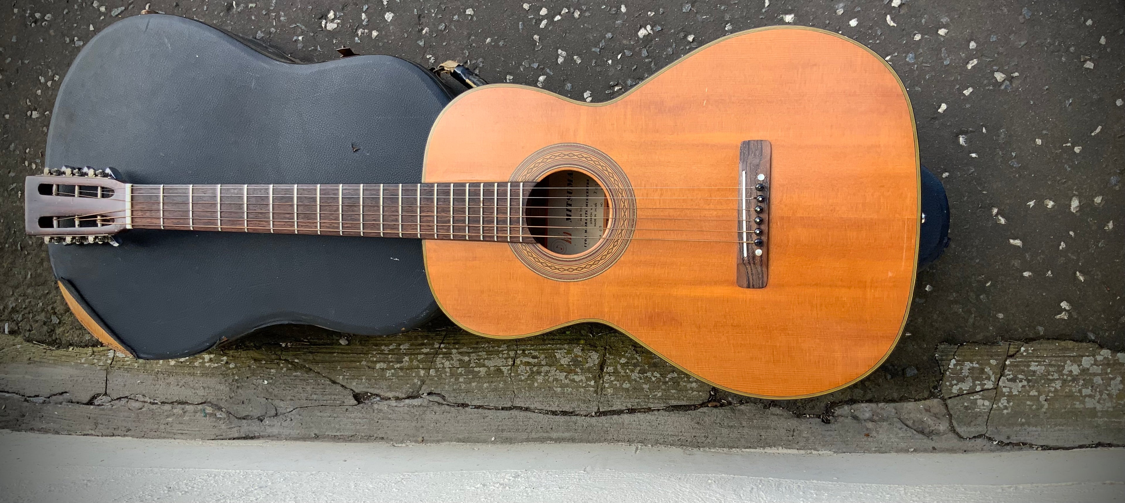 1969 Mitsuma folk guitar for Ivor Mairants London W.1