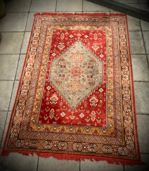 Afghan Super Kazak Hand Knotted Wool Rug.