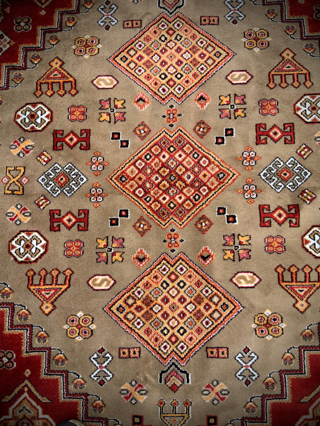 Afghan Super Kazak Hand Knotted Wool Rug.