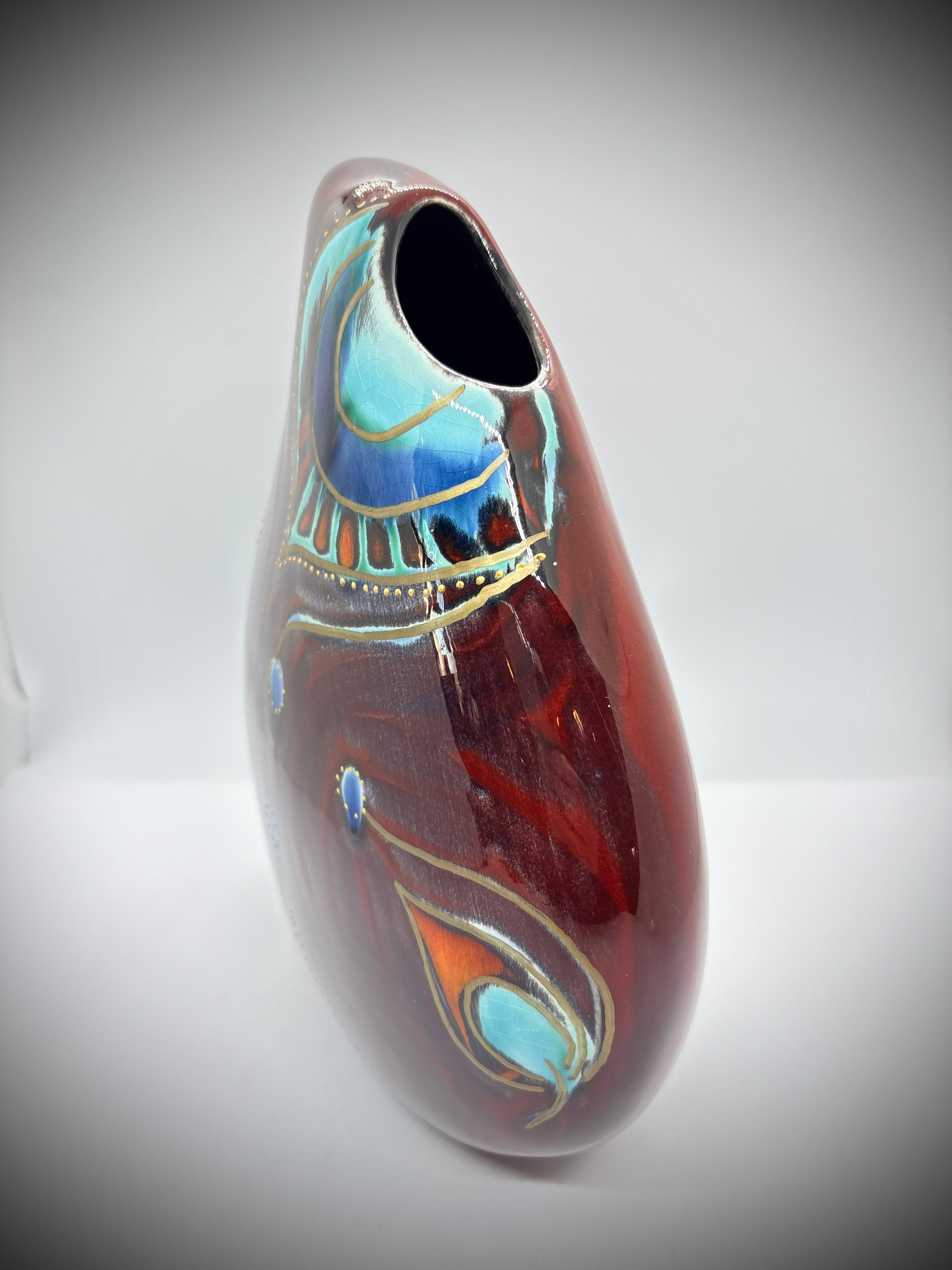 Anita Harris studio Tear drop Vase, Stoke On Trent.