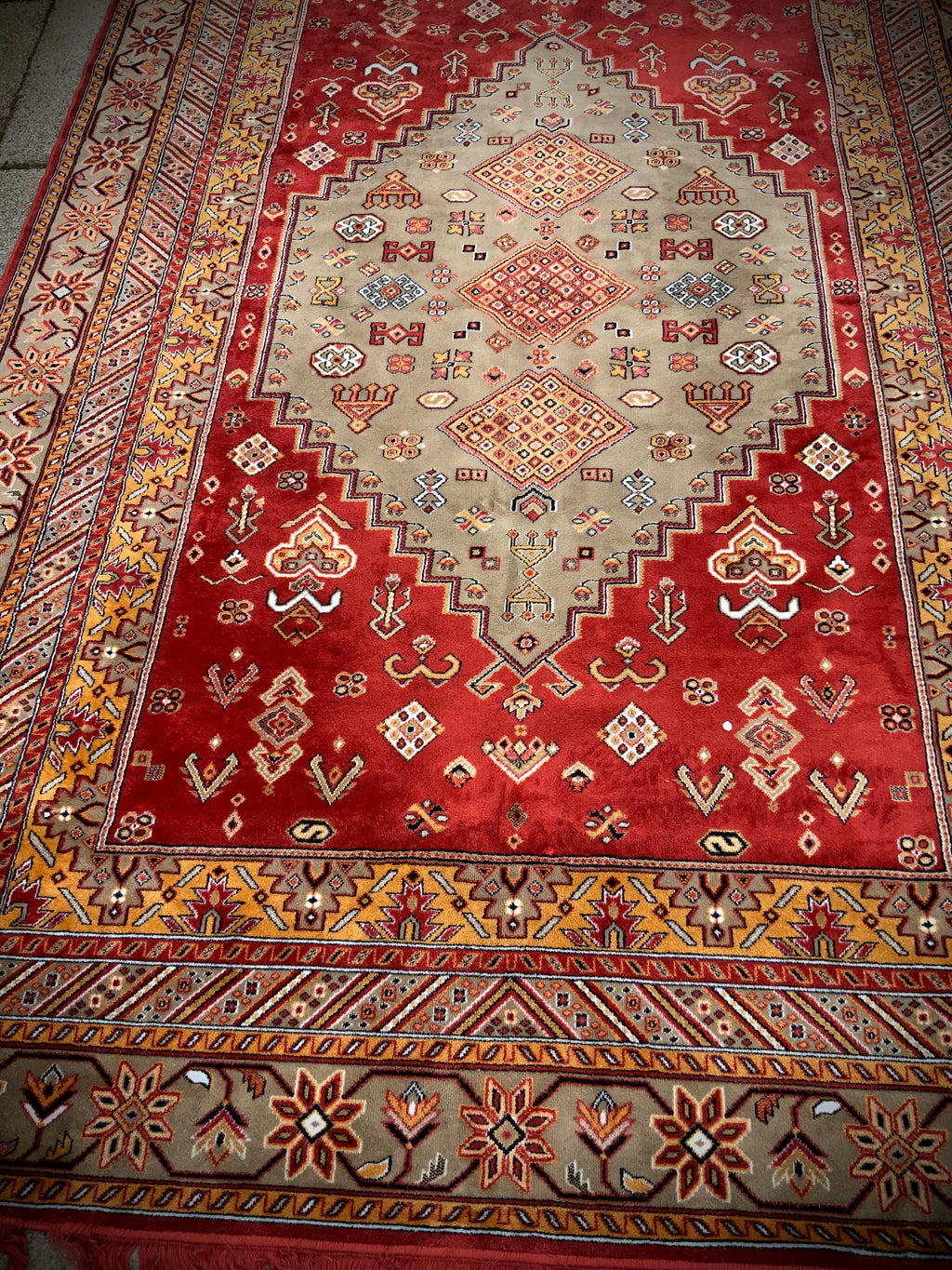 Afghan Super Kazak Hand Knotted Wool Rug.