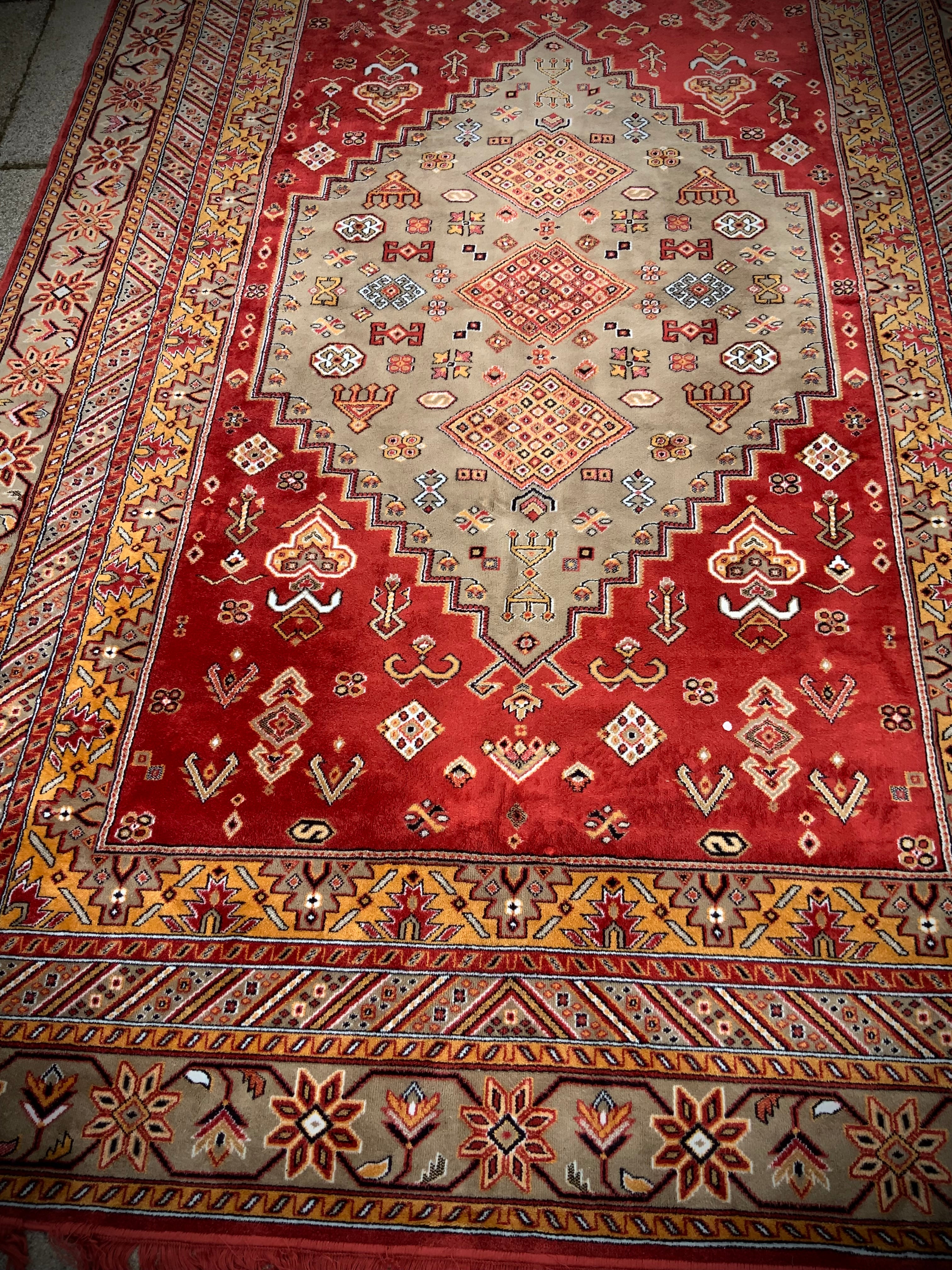 Afghan Super Kazak Hand Knotted Wool Rug.