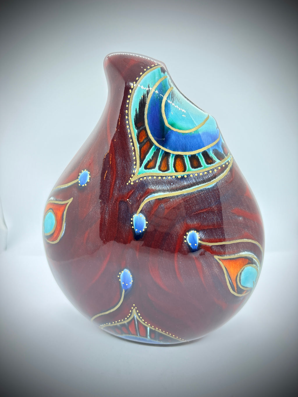 Anita Harris studio Tear drop Vase, Stoke On Trent.