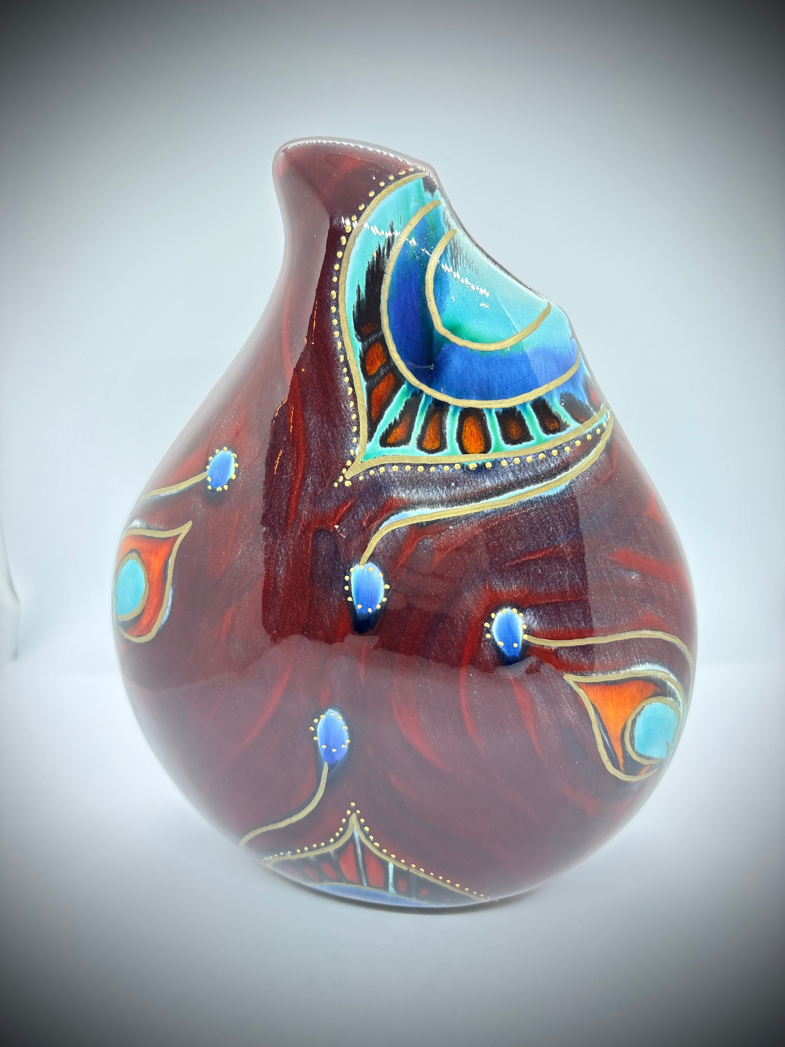 Anita Harris studio Tear drop Vase, Stoke On Trent.