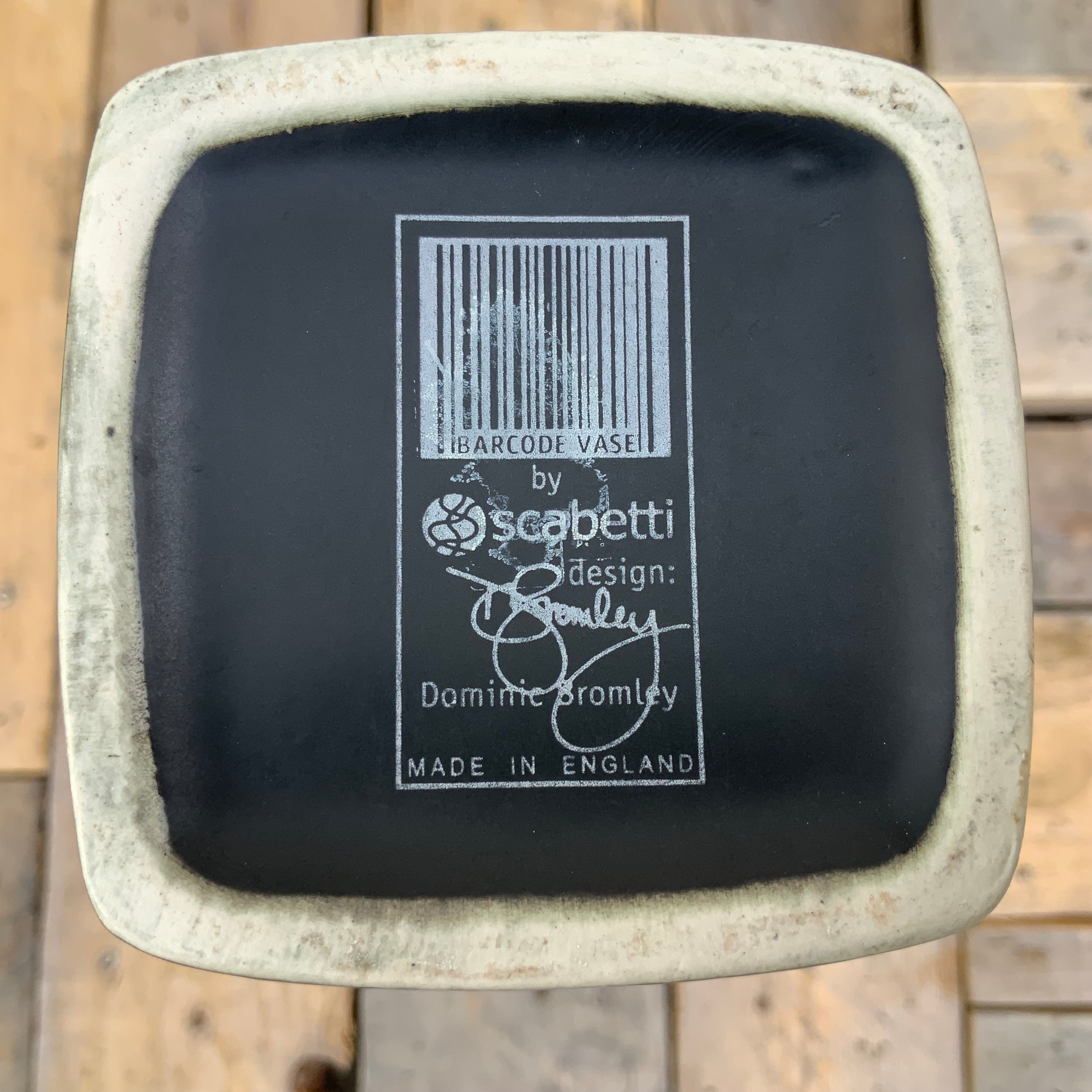 Scabetti Bar Code Vase designed by Dominic Bromley 2001