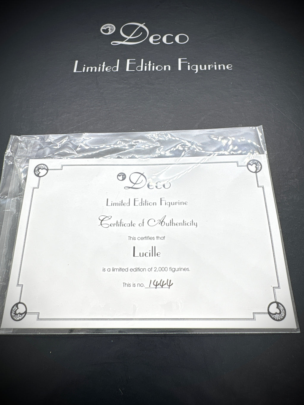 Clinton’s Art deco figurine of Lucille ltd edition #1444 of 2000