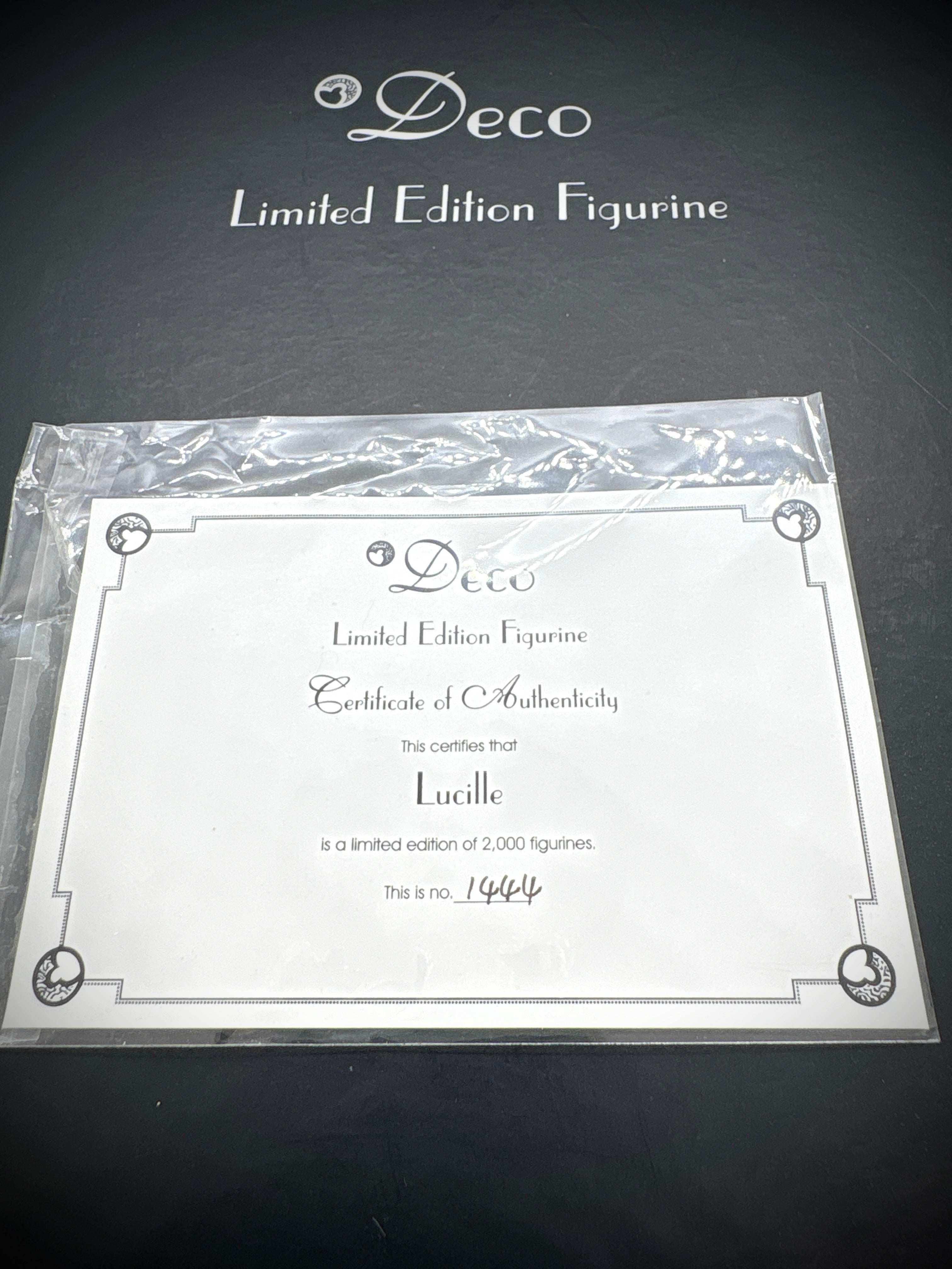 Clinton’s Art deco figurine of Lucille ltd edition #1444 of 2000