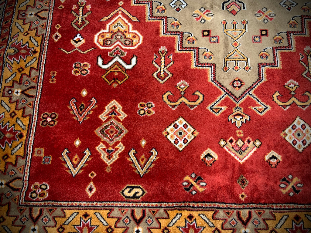 Afghan Super Kazak Hand Knotted Wool Rug.