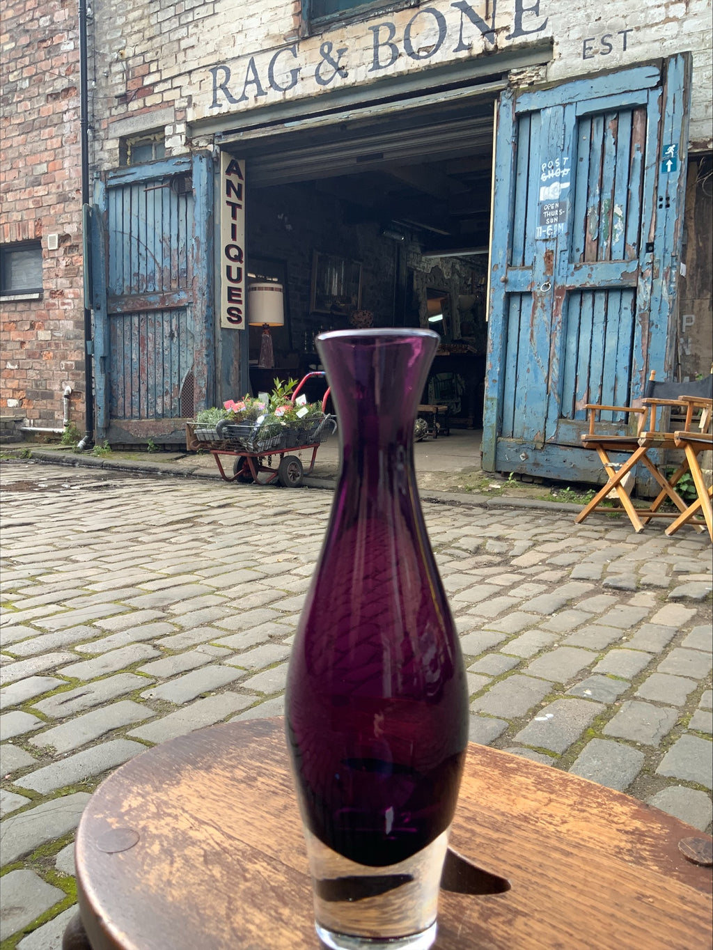 Mid-Century Purple Glass Baluster Vase – Aimo Okkolin for Riihimäen Lasi Oy, Finland