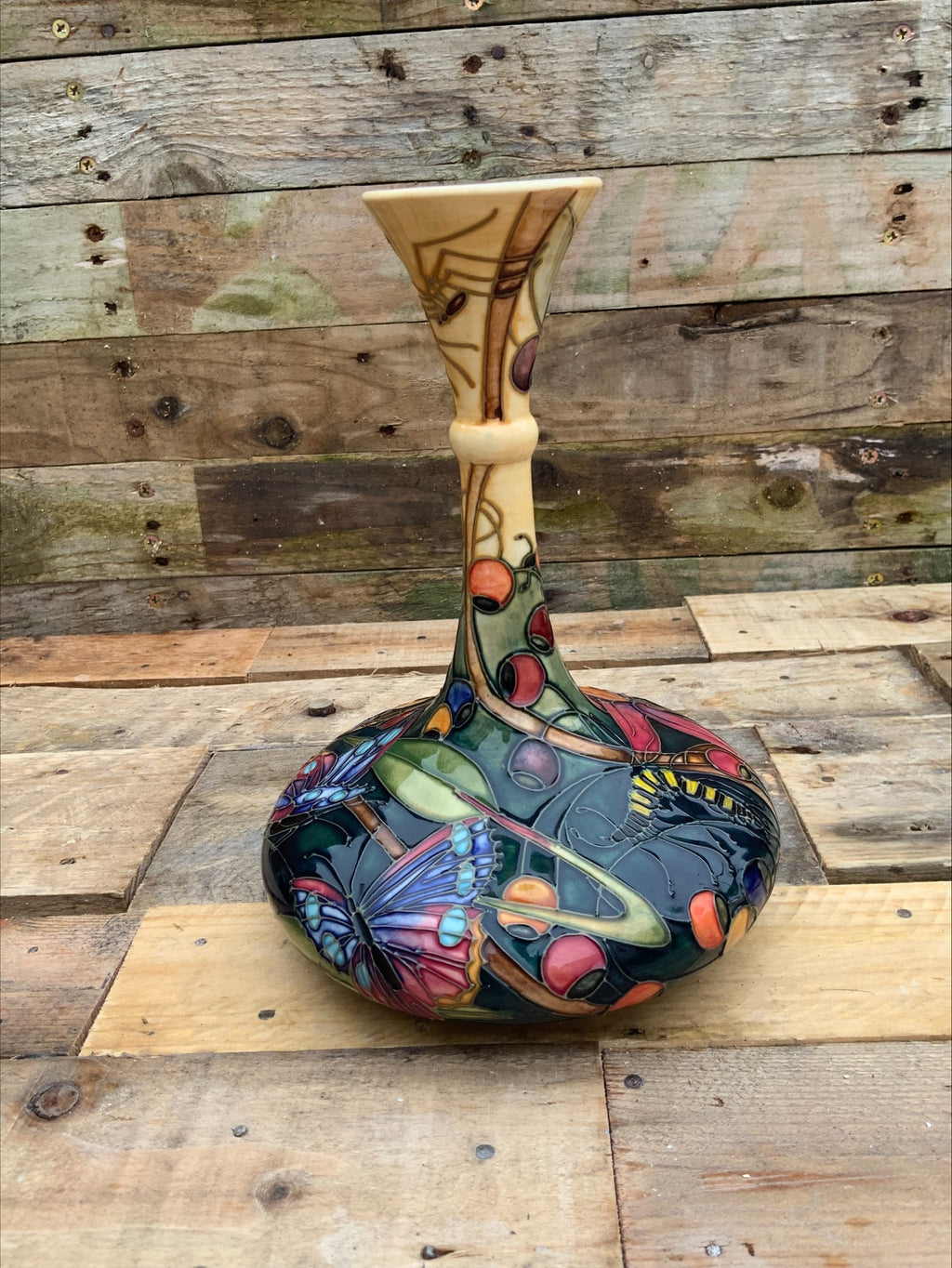 Moorcroft Hartring Ships Vase/Decanter – Emma Bossons, 2002