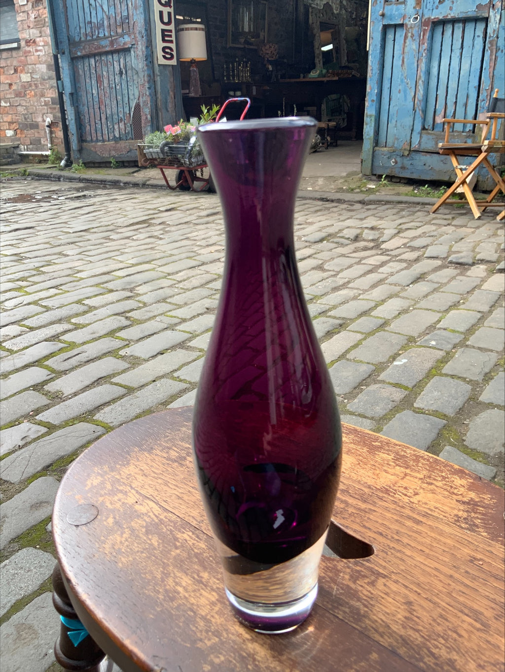 Mid-Century Purple Glass Baluster Vase – Aimo Okkolin for Riihimäen Lasi Oy, Finland
