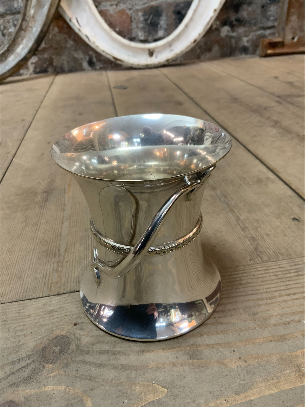 Art & Crafts Silver-Plated Vase with Tendril Handles – c.1900, GWS England