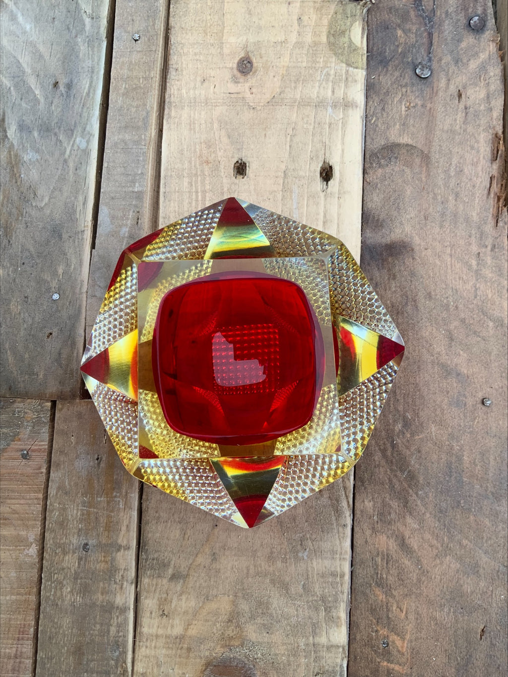 Murano Sommerso Glass Bowl with Lattice Base – Flavio Poli Design