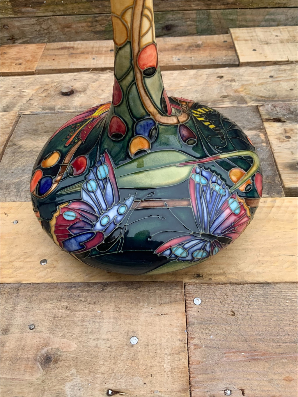 Moorcroft Hartring Ships Vase/Decanter – Emma Bossons, 2002