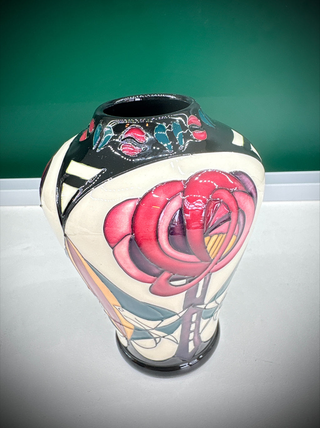 Moorcroft Melody Vase – 2006, Charles Rennie Mackintosh Inspired Design