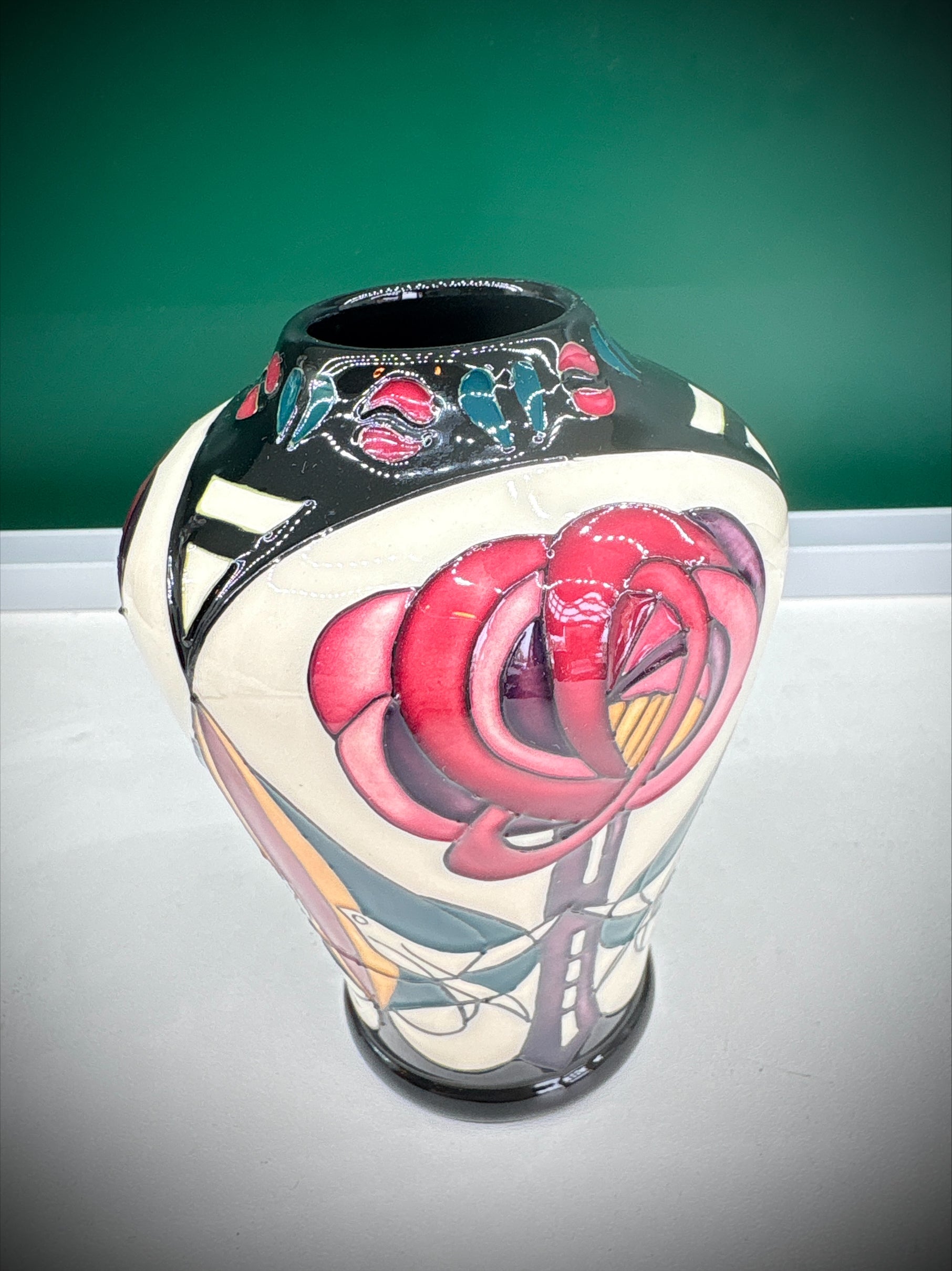 Moorcroft Melody Vase – 2006, Charles Rennie Mackintosh Inspired Design