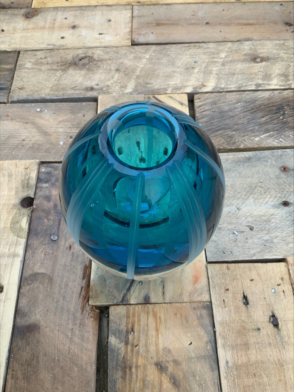 Waterford Crystal Evolution Aqua Haze Vase – Ireland, 17.5cm