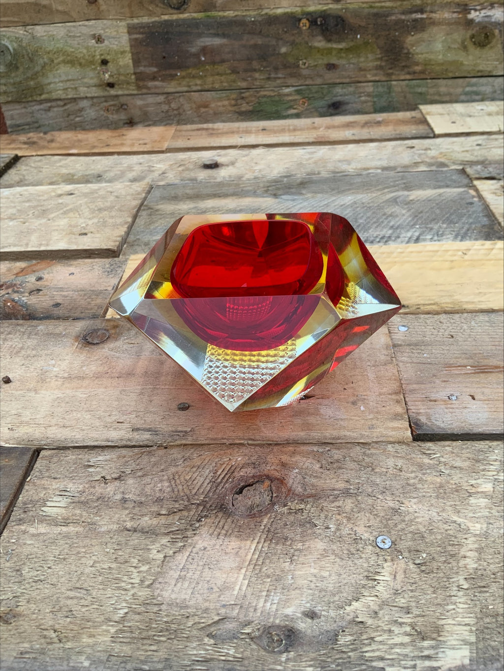 Murano Sommerso Glass Bowl with Lattice Base – Flavio Poli Design