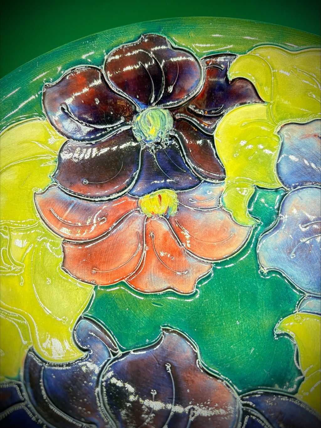 Moorcroft Clematis Fruit Bowl – Factory Stamped