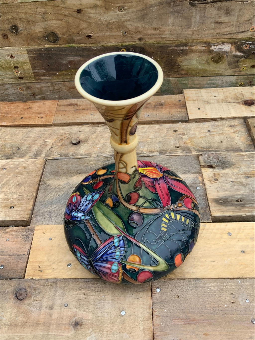 Moorcroft Hartring Ships Vase/Decanter – Emma Bossons, 2002