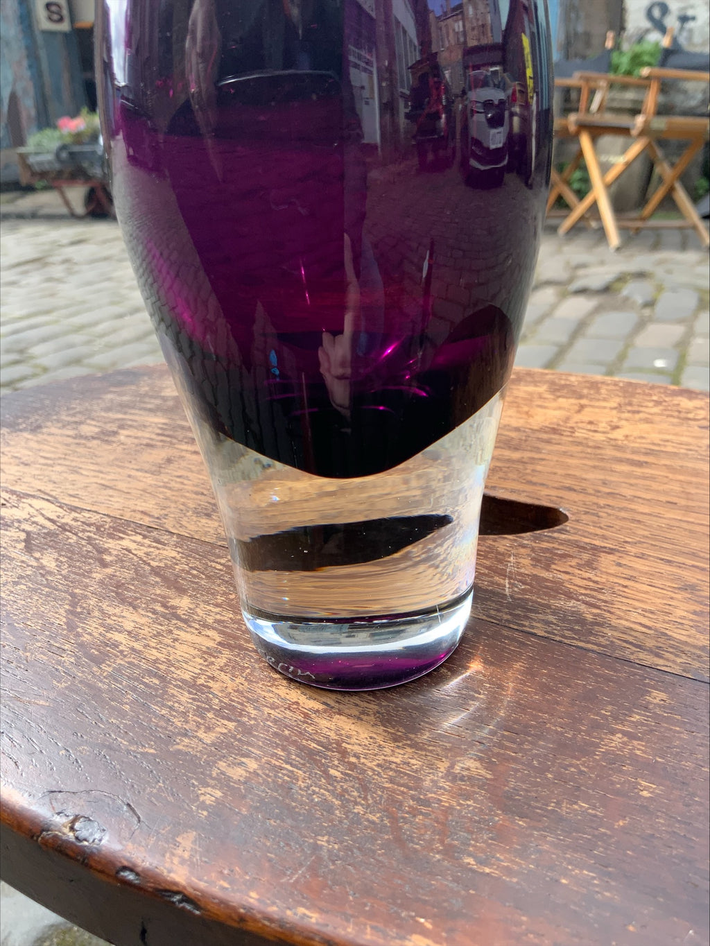 Mid-Century Purple Glass Baluster Vase – Aimo Okkolin for Riihimäen Lasi Oy, Finland