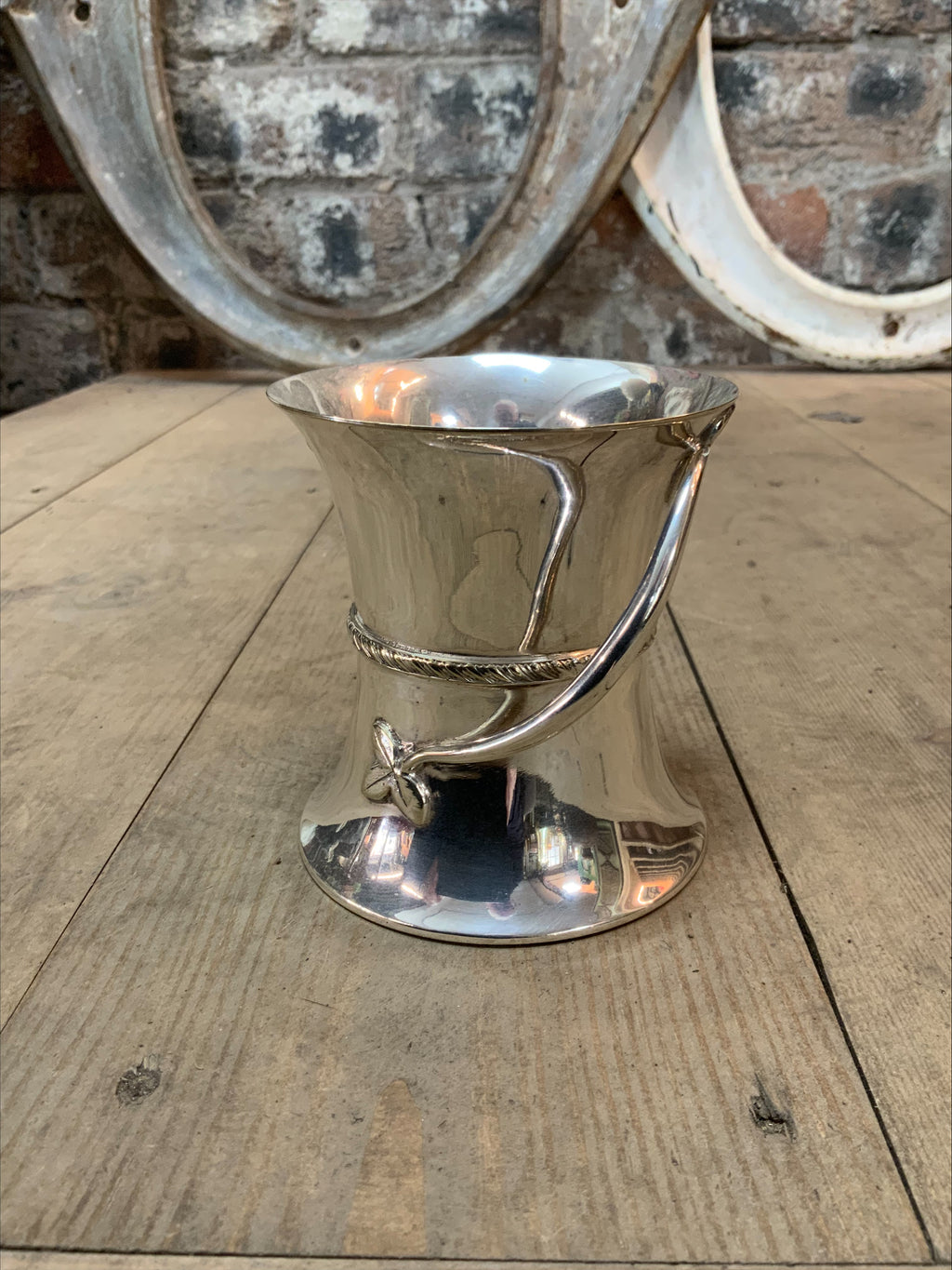 Art & Crafts Silver-Plated Vase with Tendril Handles – c.1900, GWS England