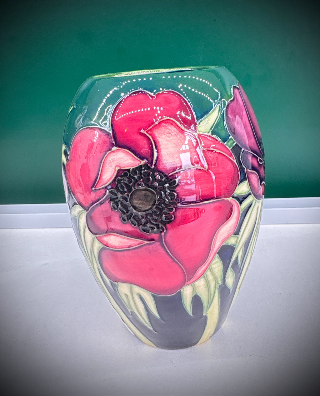 Moorcroft Hibiscus Vase – Emma Bossons FRSA, 2002