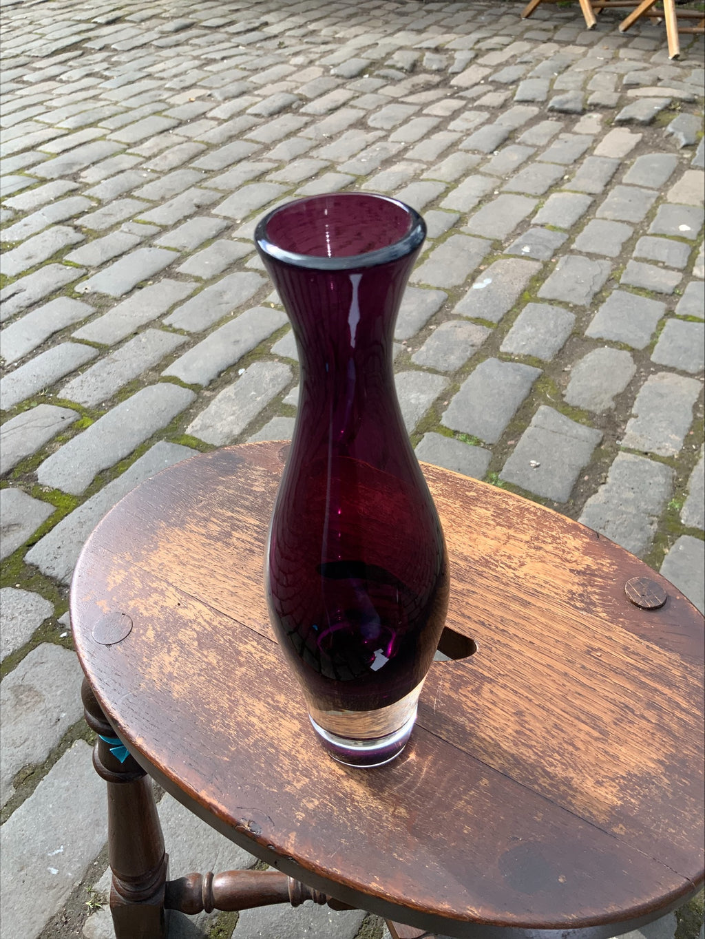 Mid-Century Purple Glass Baluster Vase – Aimo Okkolin for Riihimäen Lasi Oy, Finland