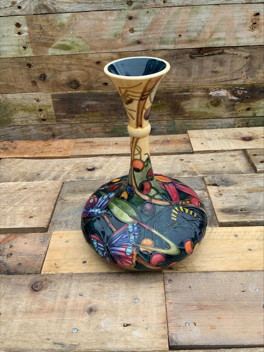 Moorcroft Hartring Ships Vase/Decanter – Emma Bossons, 2002