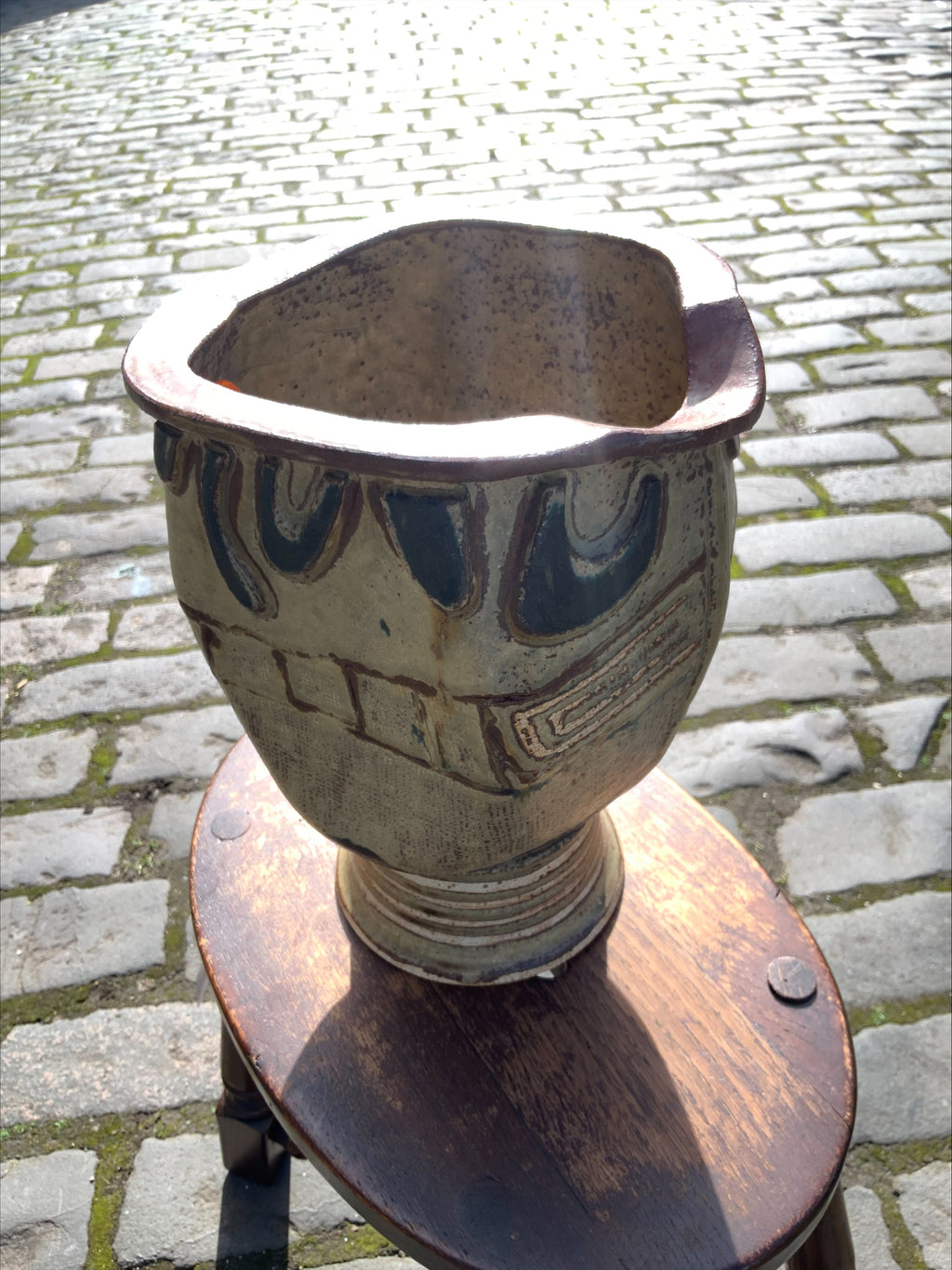Peter Kleboe Catrine Studio Pottery Pedestal Stoneware Vase – Organic Design
