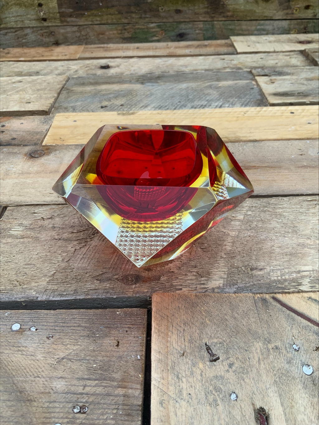 Murano Sommerso Glass Bowl with Lattice Base – Flavio Poli Design