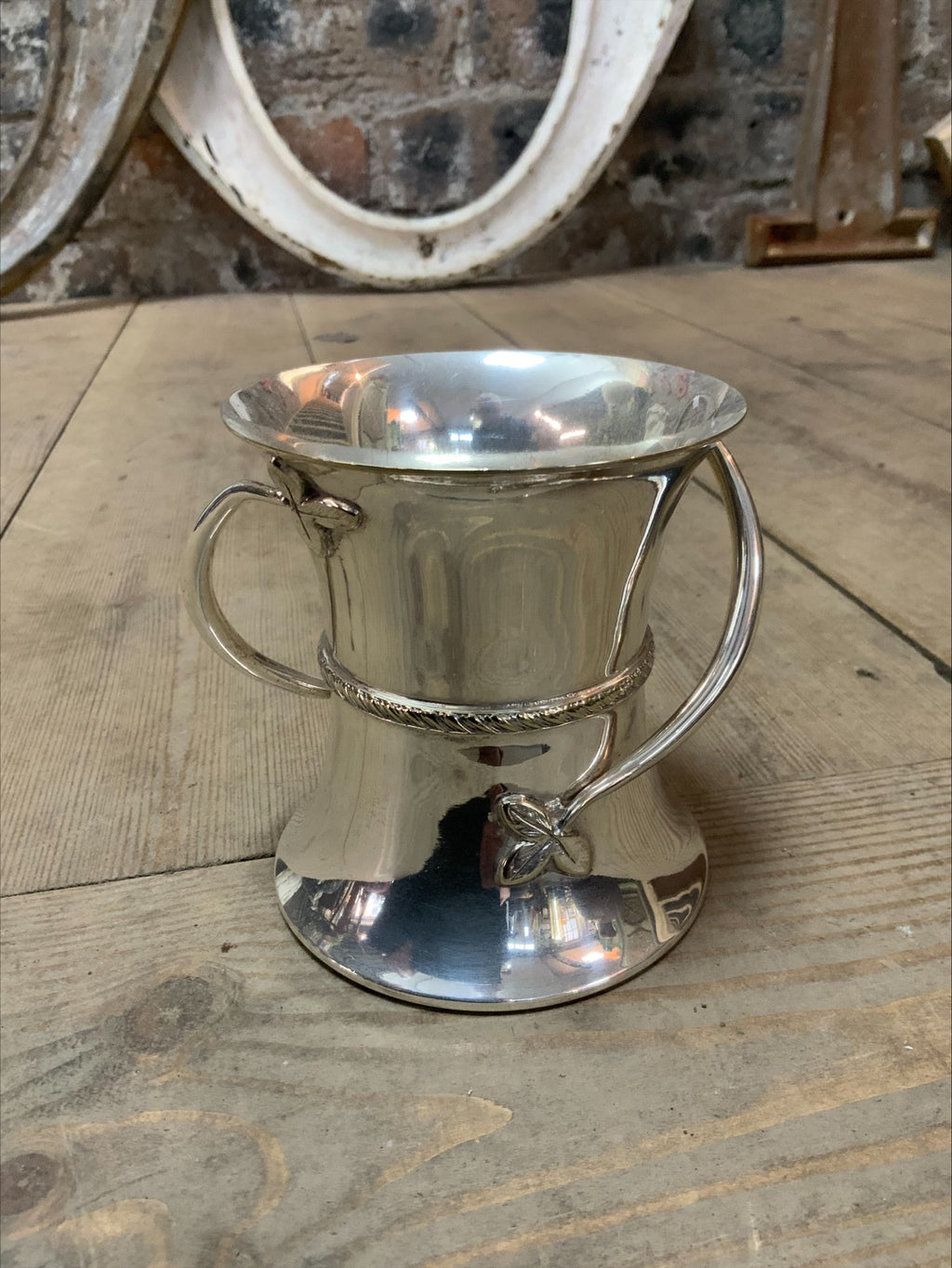 Art & Crafts Silver-Plated Vase with Tendril Handles – c.1900, GWS England