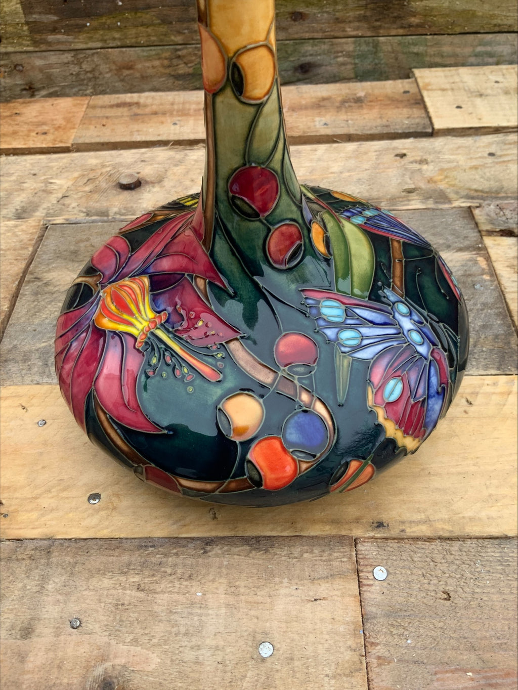 Moorcroft Hartring Ships Vase/Decanter – Emma Bossons, 2002