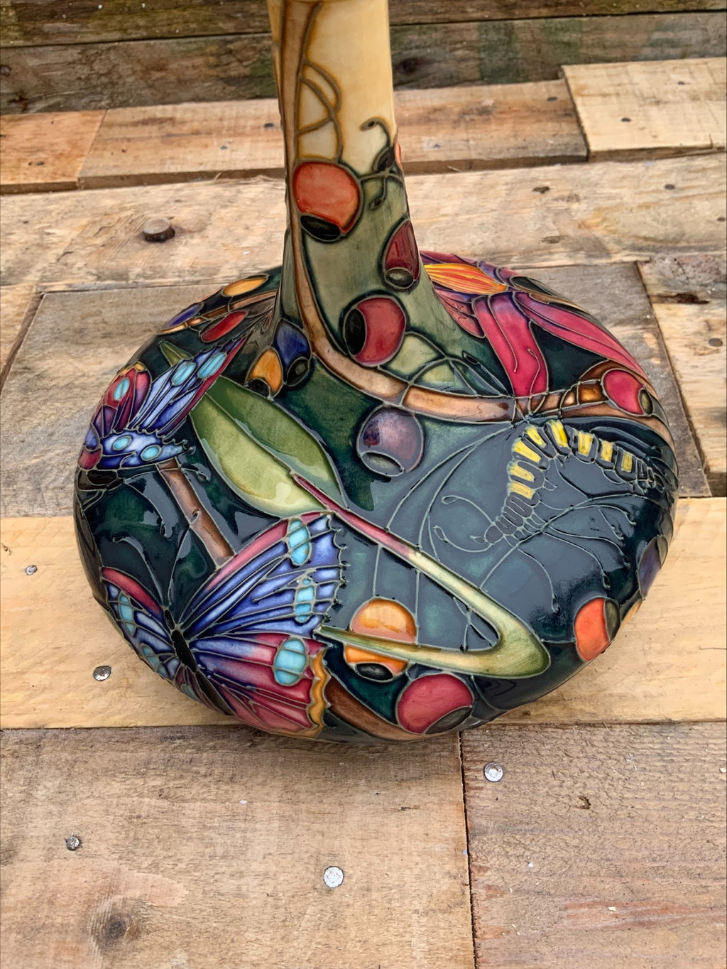 Moorcroft Hartring Ships Vase/Decanter – Emma Bossons, 2002