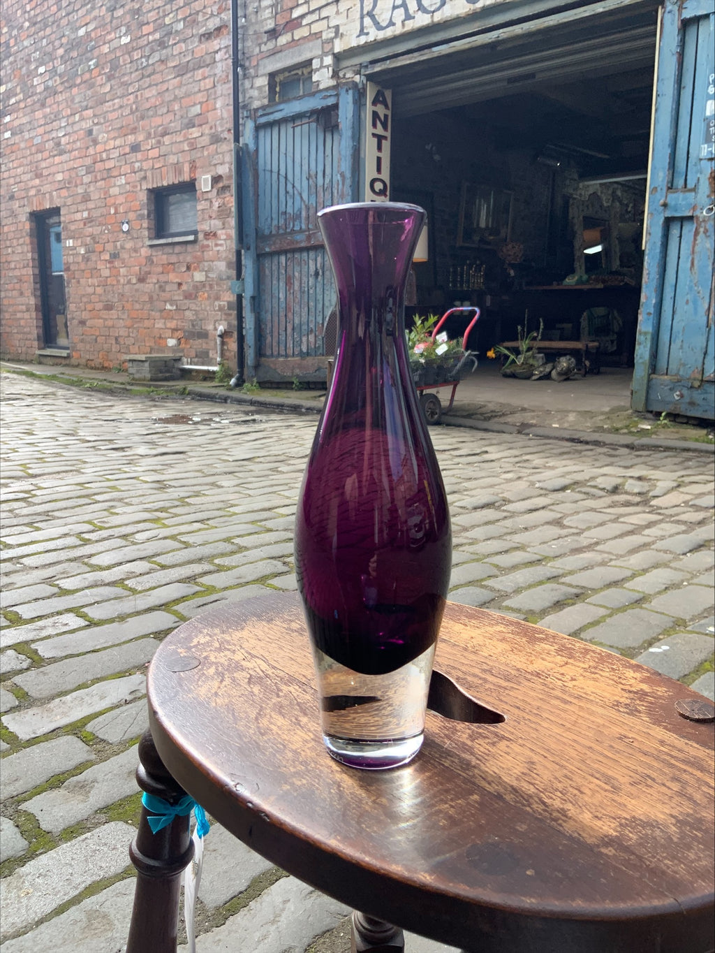 Mid-Century Purple Glass Baluster Vase – Aimo Okkolin for Riihimäen Lasi Oy, Finland