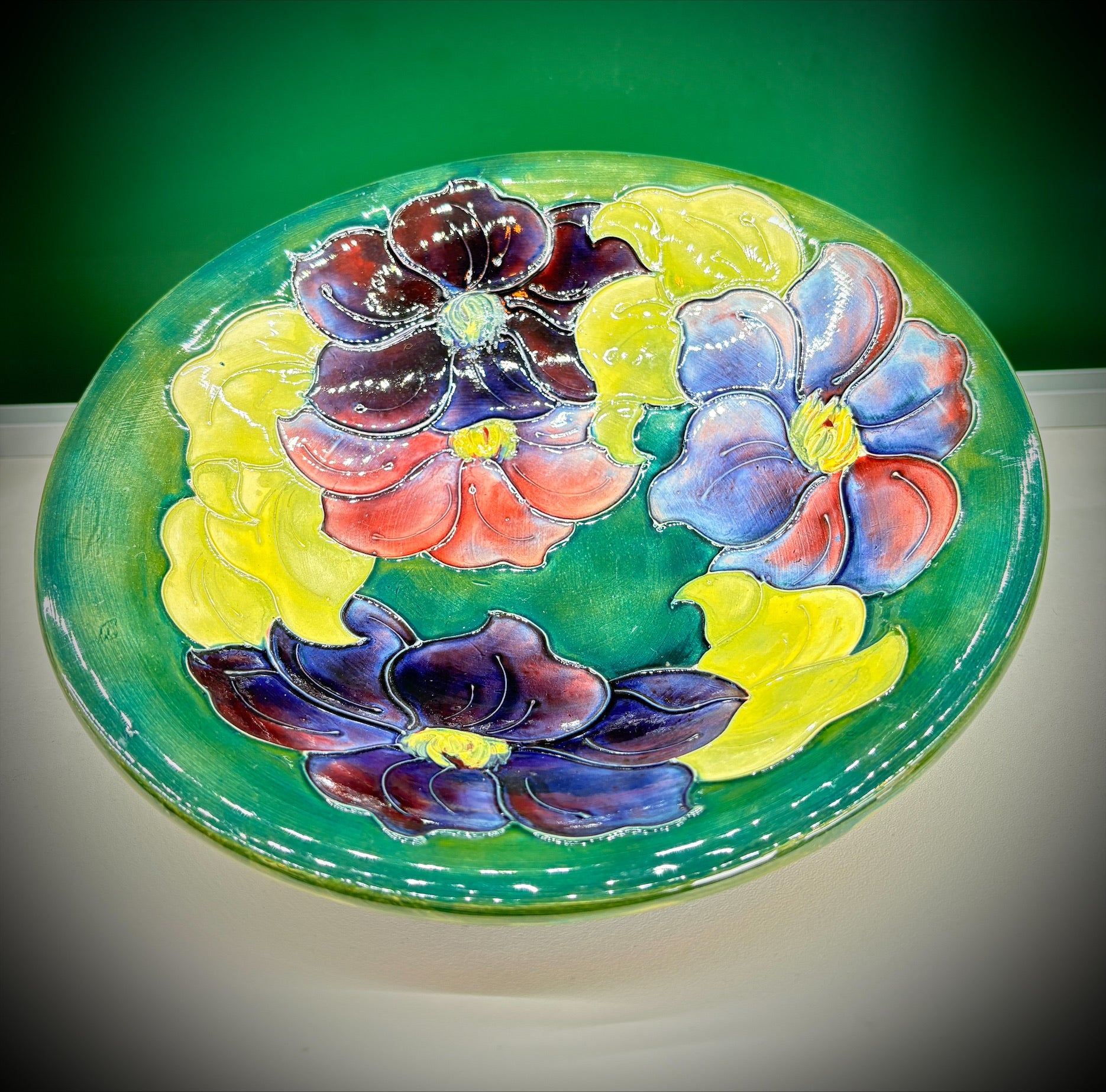 Moorcroft Clematis Fruit Bowl – Factory Stamped