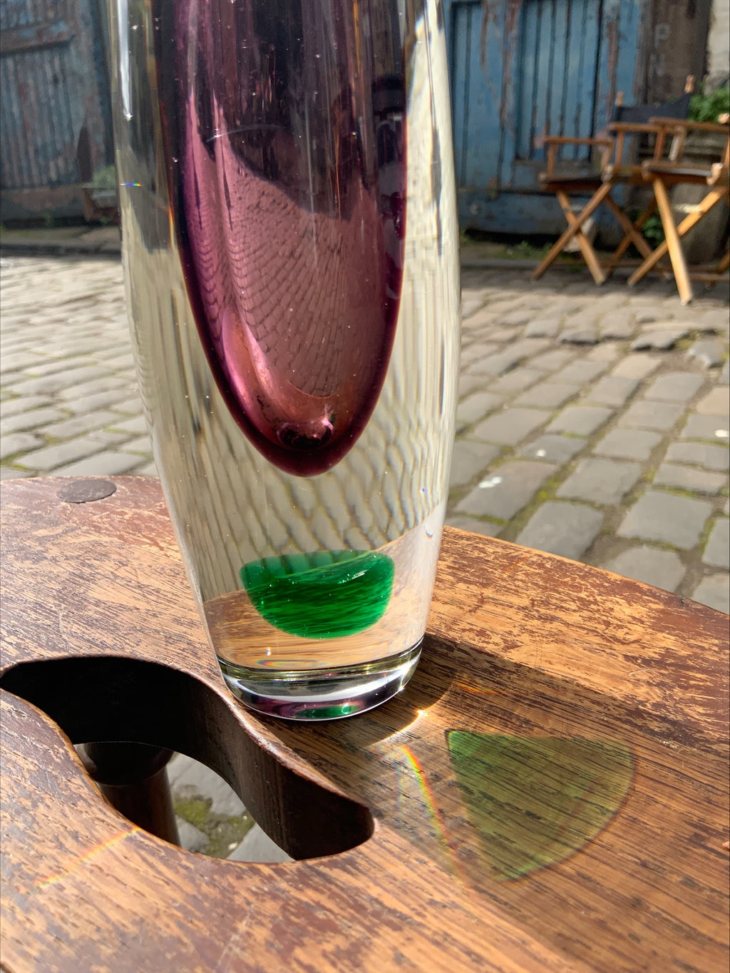 Mid-Century Purple Glass Vase – Aimo Okkolin for Riihimäen Lasi, c.1960–65