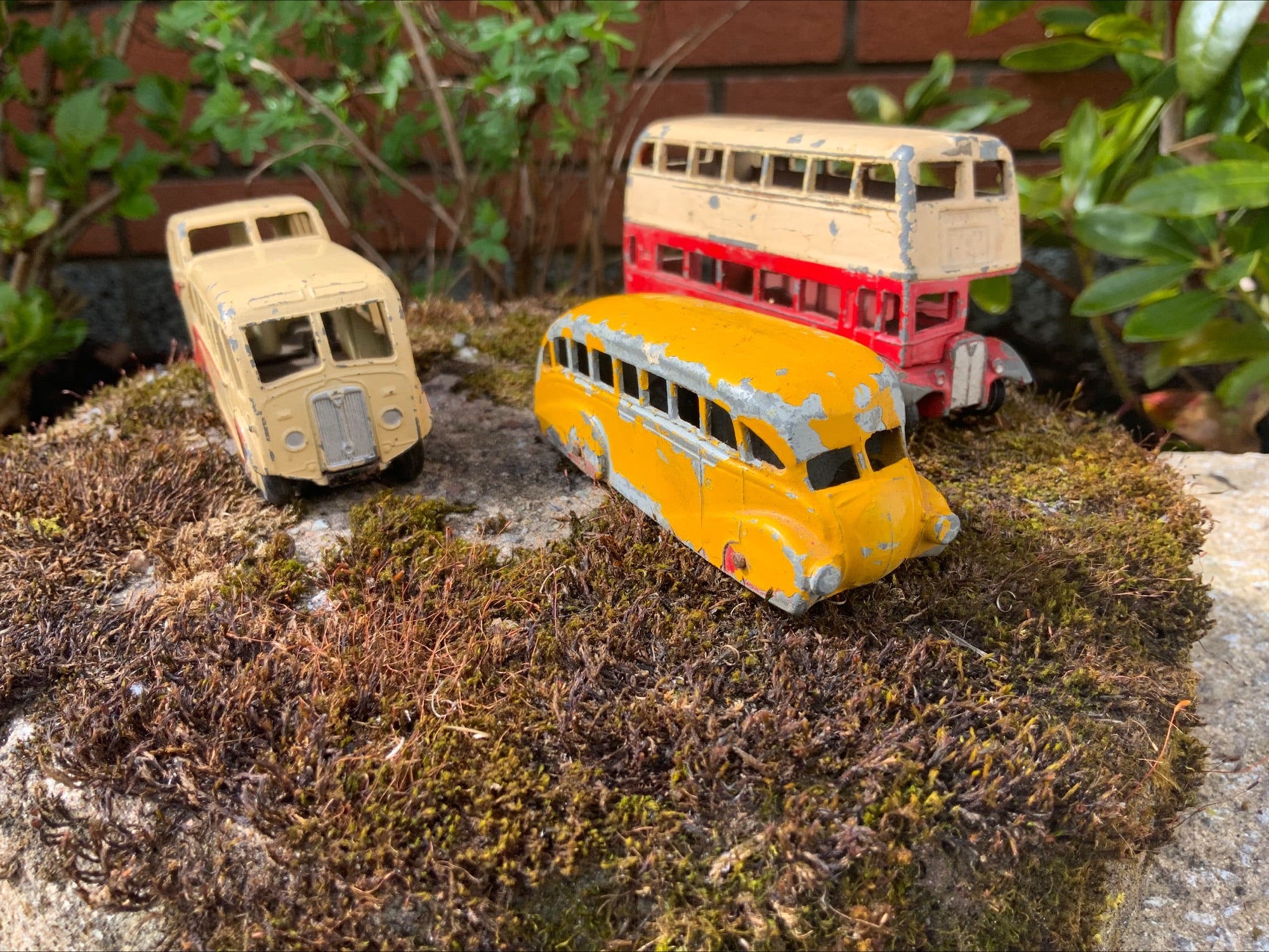 Dinky Meccano Vintage Die-Cast Bus Models – Set of Three (1950–60s, Unrestored)