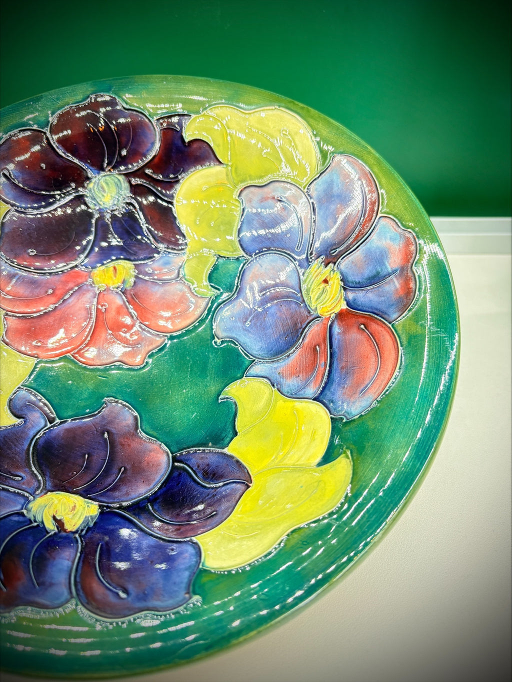 Moorcroft Clematis Fruit Bowl – Factory Stamped