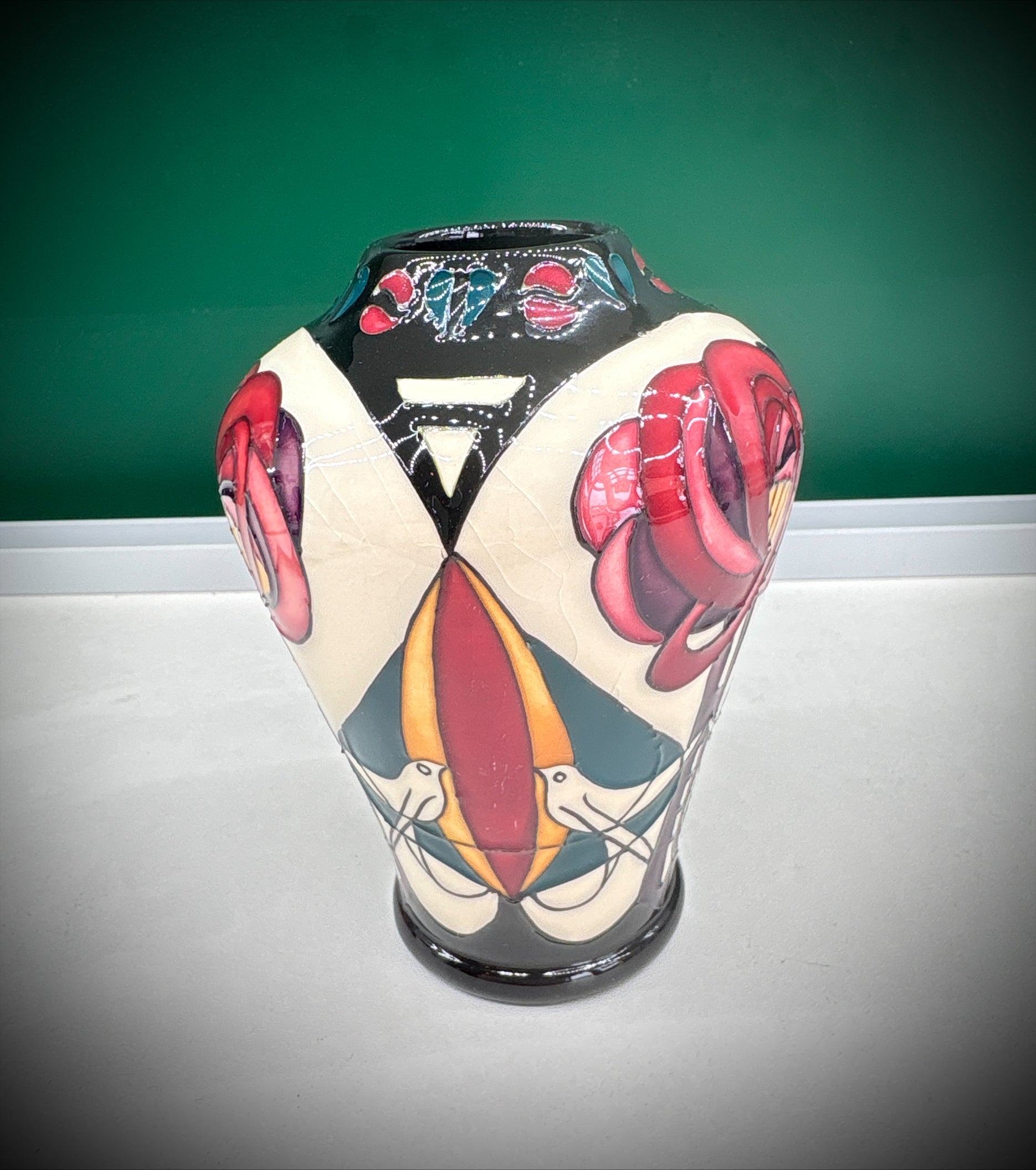 Moorcroft Melody Vase – 2006, Charles Rennie Mackintosh Inspired Design