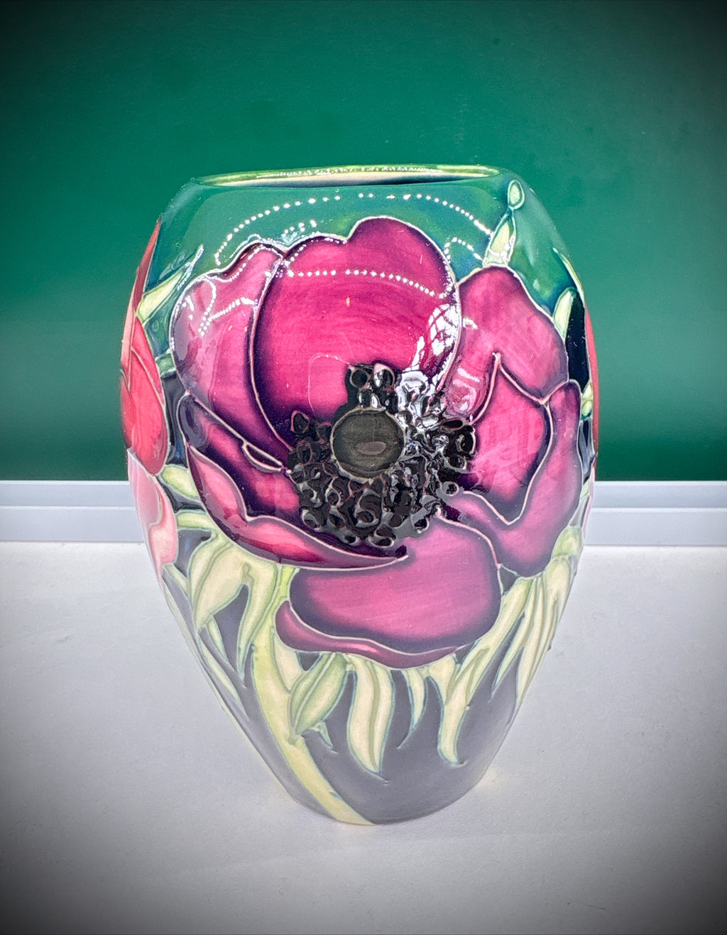 Moorcroft Hibiscus Vase – Emma Bossons FRSA, 2002