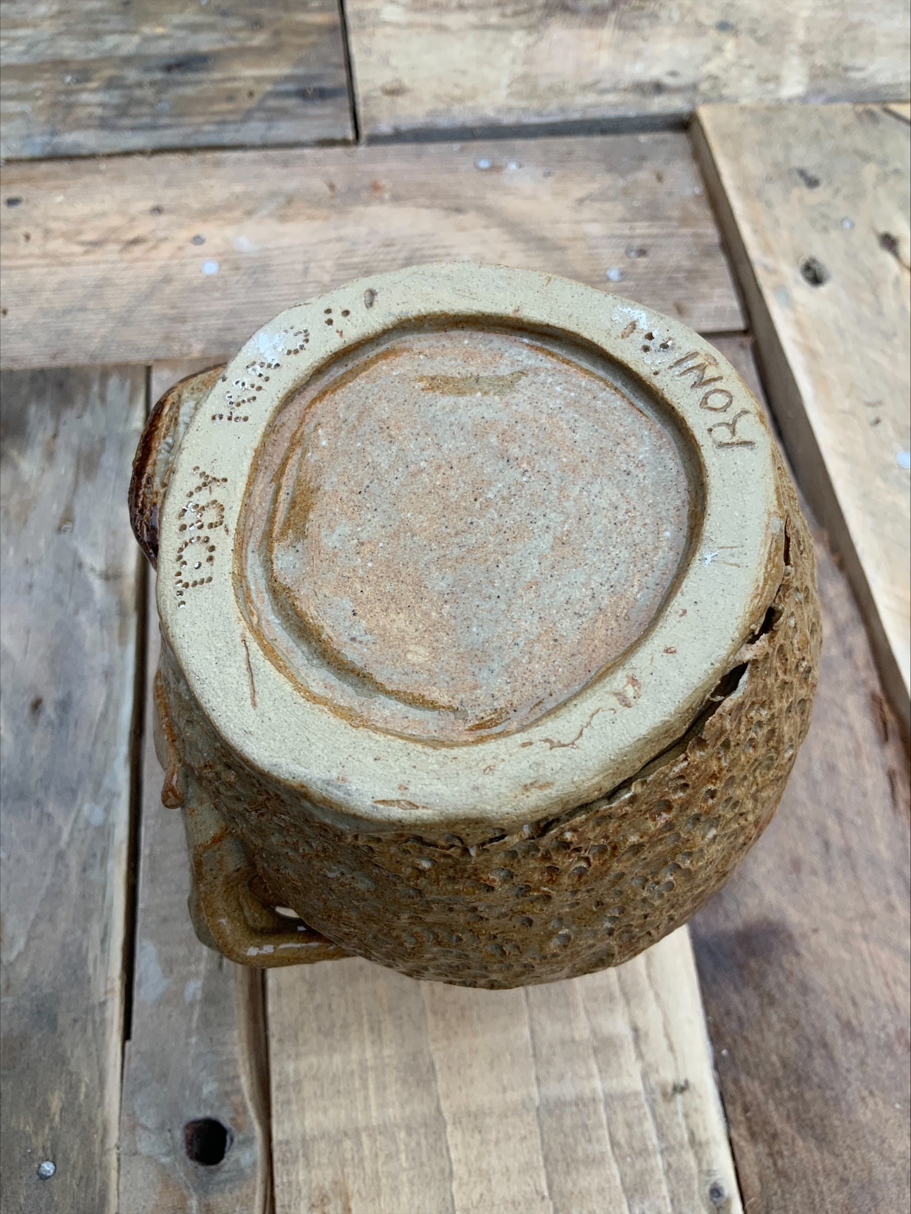 Blue Moon Pottery Stoneware Brush Pot/Vase – Toby King, c.1980–90