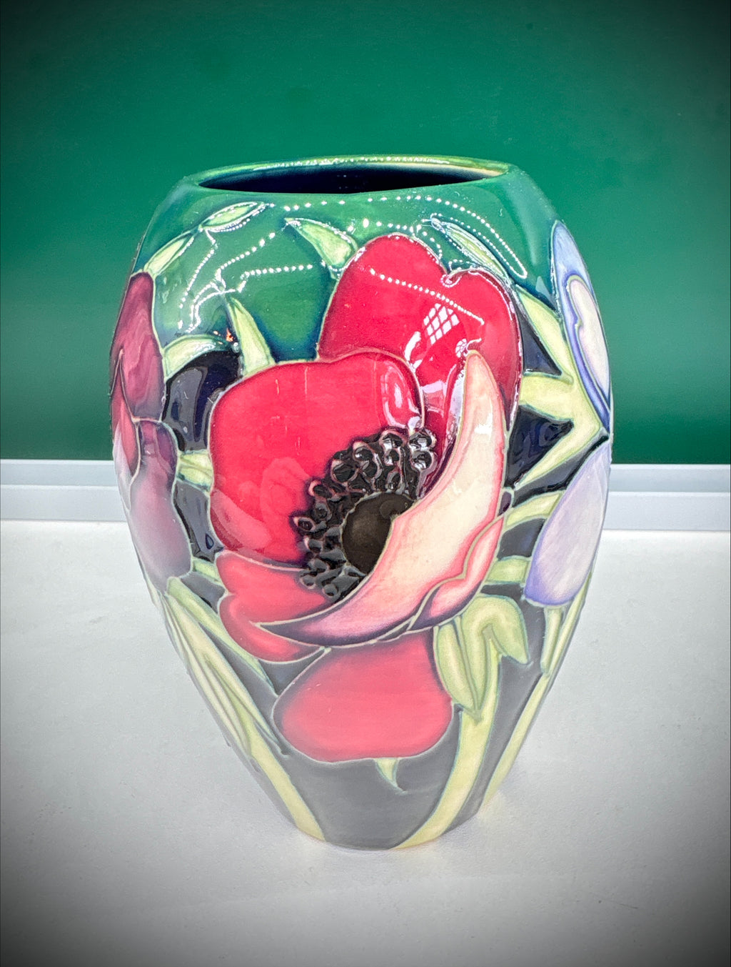 Moorcroft Hibiscus Vase – Emma Bossons FRSA, 2002